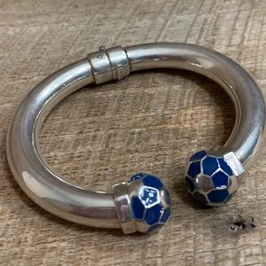 Vintage Norway? Sterling Blue Enamel Bracelet